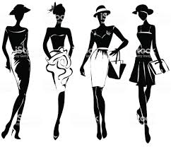 Black And White Fashion Woman Clipart Black And White Retro Fashion Models In Sketch Style Hand Drawn In 2020 Fashion Clipart Fashion Vector Clipart Black And White