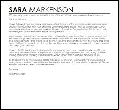 Real Estate Manager Cover Letter Sample Cover Letter Templates Examples