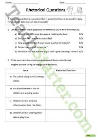 Rhetorical Questions Worksheet Teaching Resource Teach Starter Rhetorical Question This Or That Questions Persuasive Writing