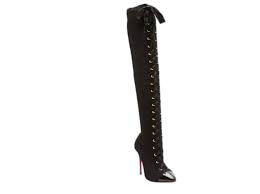 Christian Louboutin Frenchie Lace-up Over the Knee Sock boots Black  ref.1401401 - Joli Closet