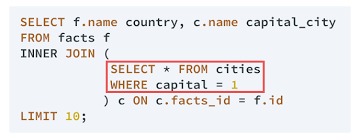 The following query selects productid, productname, categoryname and supplier from the products, categories and suppliers tables Sql Joins Tutorial Working With Databases Dataquest