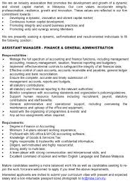 Tracking and reconciling bank statements. Finance Assistant Job Description Malaysia Financeviewer