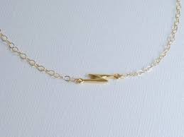 Vermeil 18k Gold Sideways Lightning Bolt Necklace Choker 14k Gold Filled Chain Weather Meteorologist Storm Lightning Bolt Necklace 14k Gold Filled Chain Gold