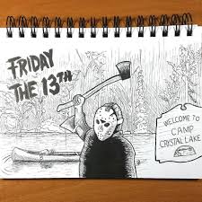 Friday The 13th Inktober Drawing Drawings Friday The 13th Inktober