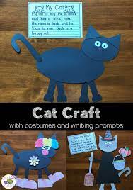 Halloween Craft Cat With Costumes Writing Prompts Classroom Crafts Cat Crafts Halloween Bulletin Boards