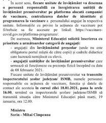 În marea majoritate a cazurilor vaccinarea previne contractarea bolii. Document Toate È™colile Trebuie SÄƒ È™i Creeze Conturi Pe Platforma De Vaccinare Ca SÄƒ I Inscrie È™i Programeze Pe Profesori È™i Pe CeilalÈ›i AngajaÈ›i Ministerul SolicitÄƒ Prioritate Pentru Educatorii InvÄƒÈ›Äƒtorii È™i Profesorii Care Vor