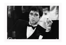 Al Pacino Scarface Black White Art Wall Print Framed Canvas Home Interiors