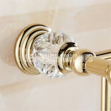 The most common bath towel bar material is metal. Luxury Gold Plated Bathroom Towel Rack Hanger Wall Mount Crystal Bath Towel Ring Home Garden Edemia Home Improvement