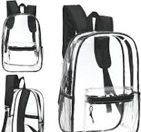 Moda West Mochila transparente al por mayor de 17" en colores negros - Caja  a granel de 24 bolsas transparentes para libros, Variado, Mochilas Daypack