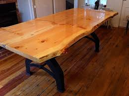 Knotty Pine Slab Table Frederick Md Pine Dining Table Live Edge Kitchen Table Kitchens Live Edge