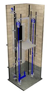 Hybrid Hydraulic Traction Twin Jack Piston Holeless Roped Elevator Design Elevation Space Saving Staircase