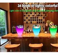 Waterproof Hot Sale Modern LED Illuminated Ice Bucket RGB ...