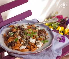 A Scrumptious Salad With Striftaria Pasta Olives Feta Cheese And Aubergine Pesto Light And Summery Buy Your Ingredients Greek Recipes Greek Flavors Feta