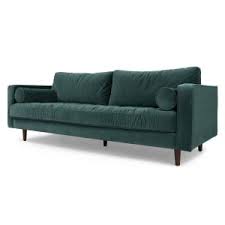 Made Petrol Cotton Velvet Sofa 3 Seater Sofa Sofa Company Green Sofa