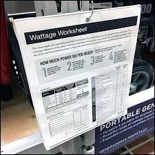 Portable Generator Wattage Chart Inetgratis Co