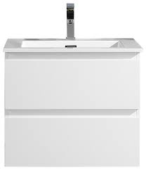 Floating dressing table white gloss. The Frost Single Bathroom Floating Vanity Contemporary Bathroom Vanities And Sink Consoles By Flairwood Decor Houzz