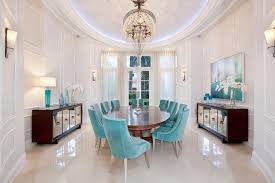 Usher in eclectic decor with the panora dining arm chair. White Art Deco Dining Room With Tray Ceiling Hgtv