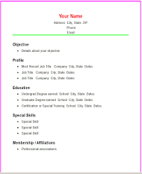 Basic format for a resume. Format Simple Resume Examples