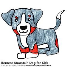 Learn How To Draw A Bernese Mountain Dog For Kids Animals For Kids Step By Step Drawing Tutorials Bella's portrait was commissioned as a gift. to draw a bernese mountain dog for kids