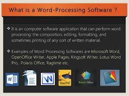 Introduction To Presentation Word Processing Software
