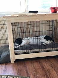 Homemade Dog Crate Table Diy Dog Crate Dog Kennel Furniture Dog Crate Table