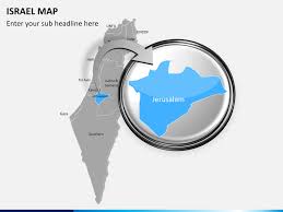 Exaggerated precise relief lit morning sun. Israel Map Powerpoint Sketchbubble