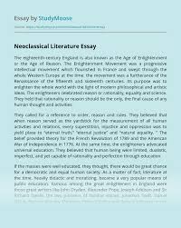 Here are some points that you need to consider in mla format. Neoclassical Literature Free Essay Example