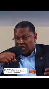 Trevor Blake, President of the St. Kitts-Nevis Chamber of Industry &  Commerce, speaks