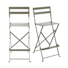 2 Chaises Hautes De Jardin Professionnelles En Metal Kaki H112 Guinguette Pro Sur Maisons Du Monde Pioch Mobilier De Salon Chaises Hautes Chaise Haute Pliable