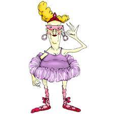 M1767 Ballerina Eunice Old Lady Cartoon Funny Art Art Impressions