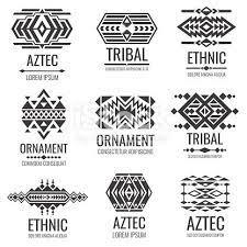 They can be small and discrete, look identical, and are infused with positive meanings. Mexican Aztec Symbols Vintage Tribal Vector Ornaments Illustration Aztec Symbols Aztec Tribal Tattoos Tribal Pattern Tattoos