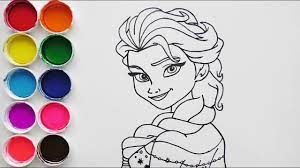 Dibujar y Colorea Elsa Frozen de Araco Iris - Dibujos Para Niños - Learn  Colors / FunKeep - YouTube