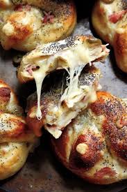 Chocolatefoood Ham Swiss And Jalapeno Stuffed Pretzels Food Recipes Savoury Food