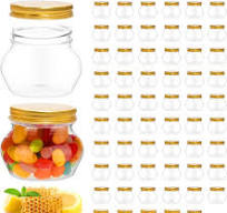 60 Pcs 4 oz Clear Plastic Jars with Lids Mini Storage Containers Wide Mouth  Mason Jars Bulk for Jam Herb Jelly Candy Wedding Favors Shower Party ...