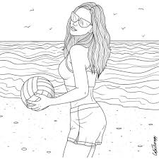 Let your imagination soar and color this beach volleyball coloring page with the colors of your choice. Pin On 1