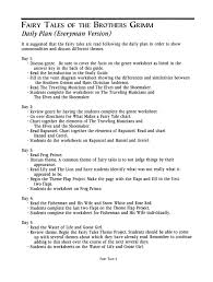 fairy tales of brothers grimm comprehension guide