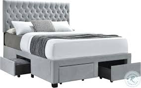 Simple and elegant, the houchins upholstered bed with storage will make a lasting impression in your room. Soledad Light Gray Upholstered Queen Storage Platform Bed From Coaster Coleman Furniture
