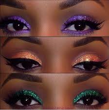Makeup For Black Beauty Ebony Women Glitter Eyeshadow Purple Orange Green Eyebrows On Fleek Flawless Makeup Dramatic Eye Makeup Eye Makeup