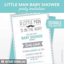 Welcome the new baby with a greeting card and the party details! Little Man Baby Shower Invitation Printable Invite My Party Design