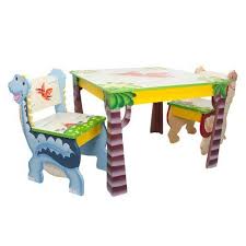 Fantasy Fields Dinosaur Kingdom Table Set Of 2 Chairs Http Www Amazon Com Dp B007uzkzxa Ref Kids Table And Chairs Kids Wooden Table Kids Table Chair Set