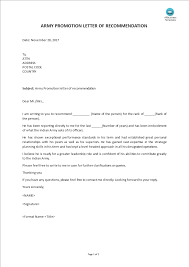 Army Promotion Letter Of Recommendation Templates At Allbusinesstemplates Com