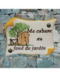 d c g bm a b bb ➧ chords for ma cabane au fond du jardin with capo transposer, play along with guitar, piano, ukulele & mandolin. Plaque De Maison En Faience Modele Parchemin Motif Artisanal La Cabane Au Fond Du Jardin Personnalisation