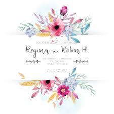 Download Free Elegant Wedding Card With Watercolor Flowers Svg Dxf Eps Png Cut File Silhouette Download