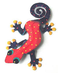 Painted Metal Gecko Wall Art Garden Decor Haitian Steel Drum Art 30 Gecko Wall Art Metal Tree Wall Art Metal Gecko Wall Art