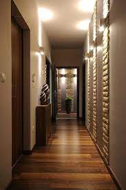 Illuminazione Corridoio Pavimento Legno Pareti Pannelli Decorativi Mobiletto Decorazioni Arredamento Corridoio Interior Design Per La Casa Progetto Casa