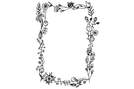 Download Rectangular Doodle Flower Frame In Black And White Svg Cut File By Creative Fabrica Crafts Creative Fabrica