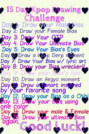 My Kpop Drawing Challenge Drawing Challenge Kpop Drawings 30 Day Drawing Challenge