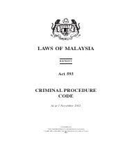 The criminal procedure code malay kanun prosedur jenayah is a malaysian laws which enacted relating to criminal procedure structure chapter i chapter ii. Criminal Procedure Code Lecture Pptx Criminal Procedure Code Undangundang Prosidur Jenayah Chapter 1 Introduction To Criminal Procedure Code 10 52 45 Course Hero