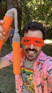 It’s a Crocheted Nunchucks and Teenage Mutant Ninja Turtles Mask kinda day  🧶🐢 Don’t you think? , I’d like you all to say hello, and goodbye, to  @chasedurousseau … and his teeth 🦷🫣, #crochet ...