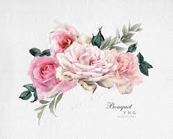 Watercolor Flower Clipart Pink Roses Watercolor Png Flower Clipart Watercolor Flowers Flower Illustration